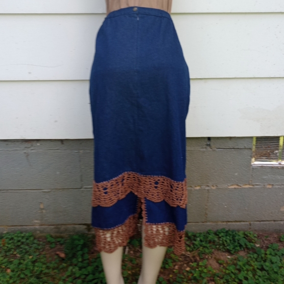 Vintage Tiered Blue Jean Dress - Picture 5 of 6